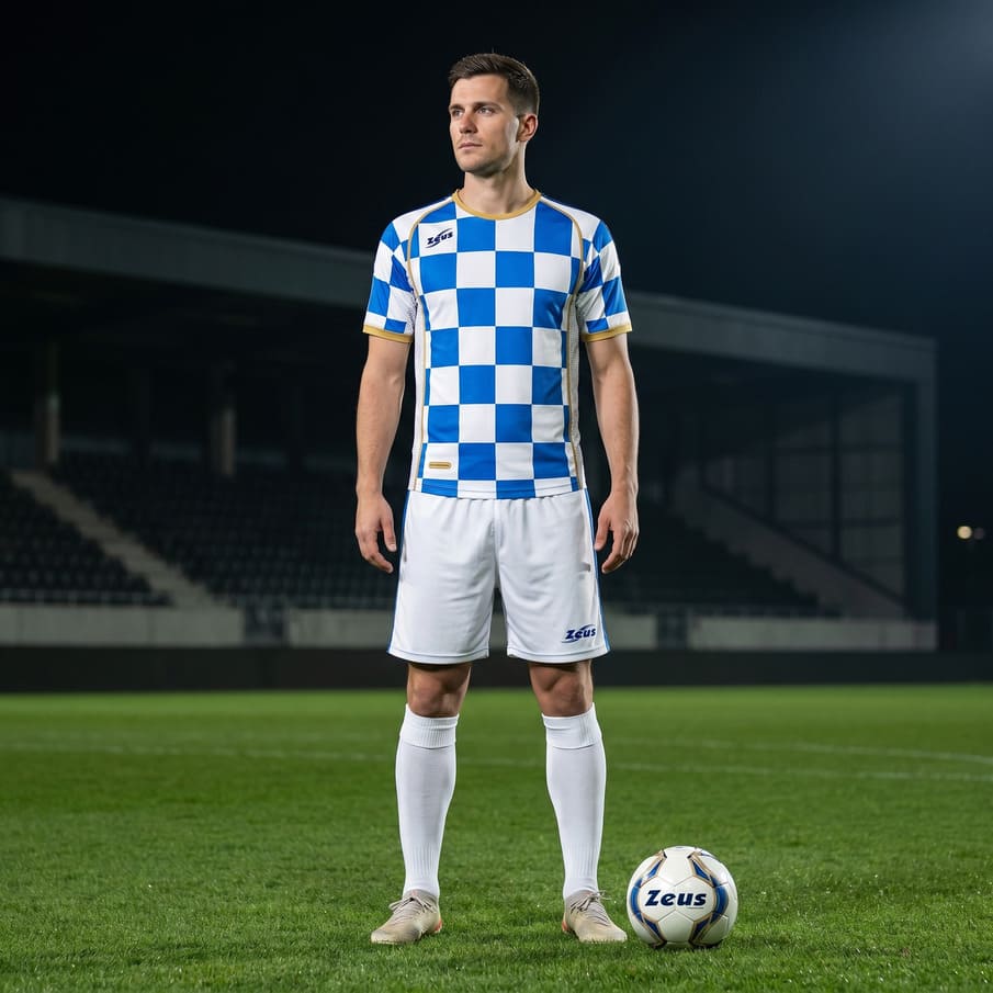 Zeus Kit Kroatia OLD T-shirtset 2-delig wit/koningsblauw