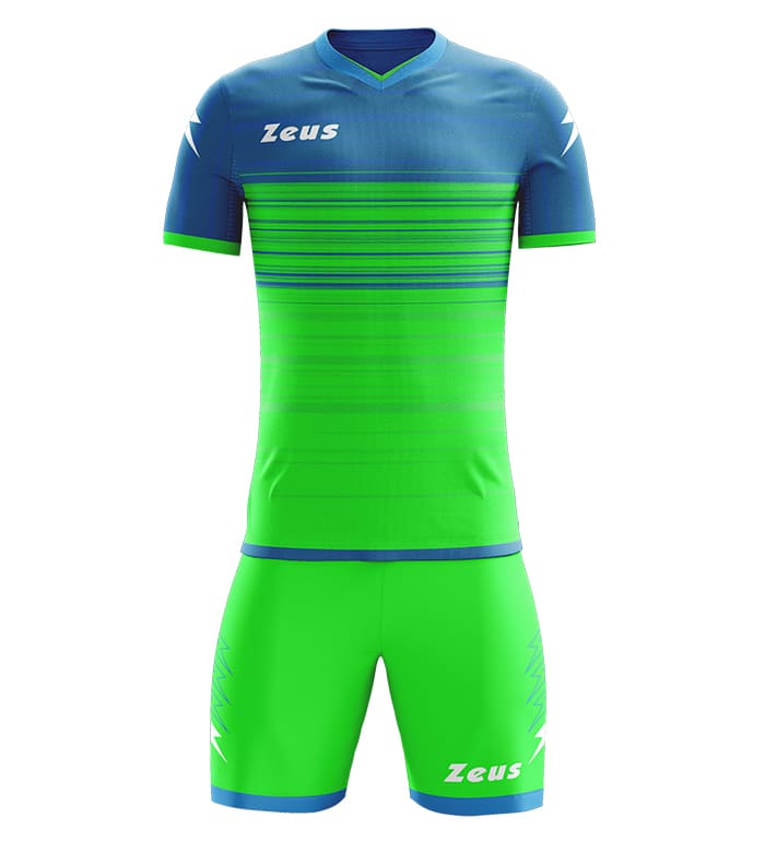 Zeus Kit Elios Tricotset + Shorts 2-delig licht koningsblauw/fluo groen