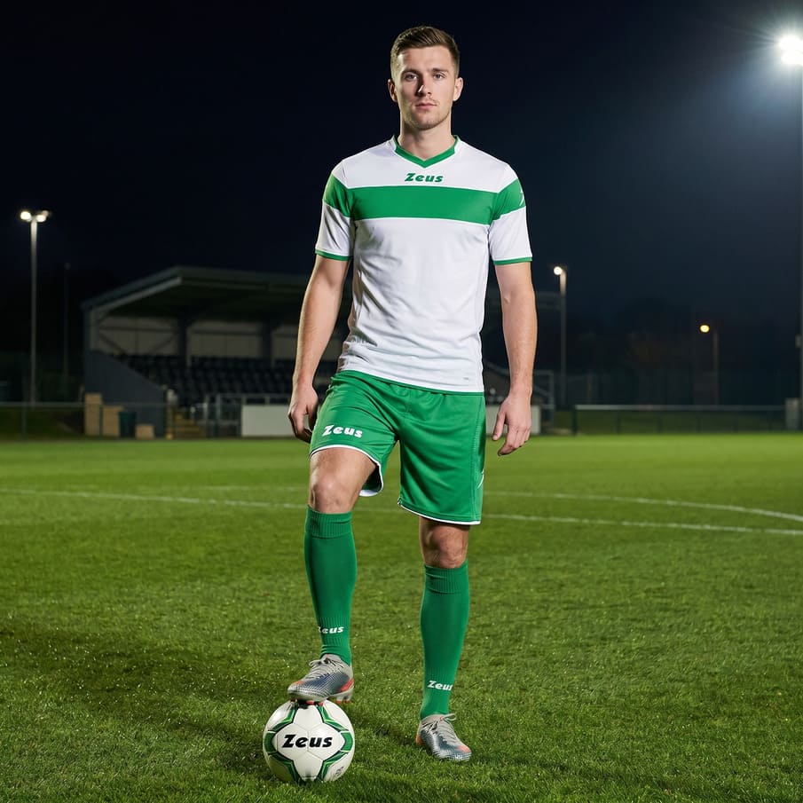 Zeus Kit Apollo T-shirtset + korte broek 2-delig wit/groen