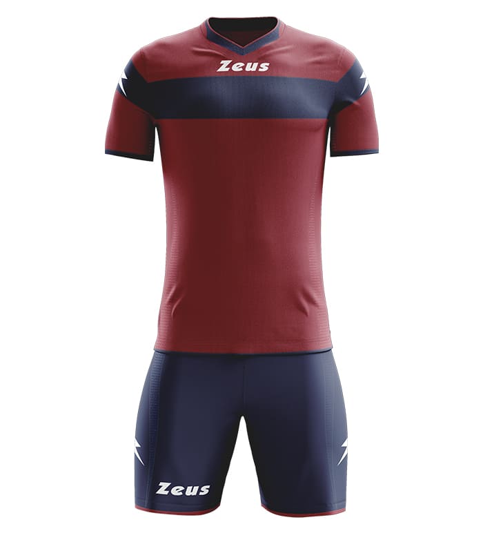 Zeus Kit Apollo T-shirtset + shorts 2-delig blauw/granaatrood