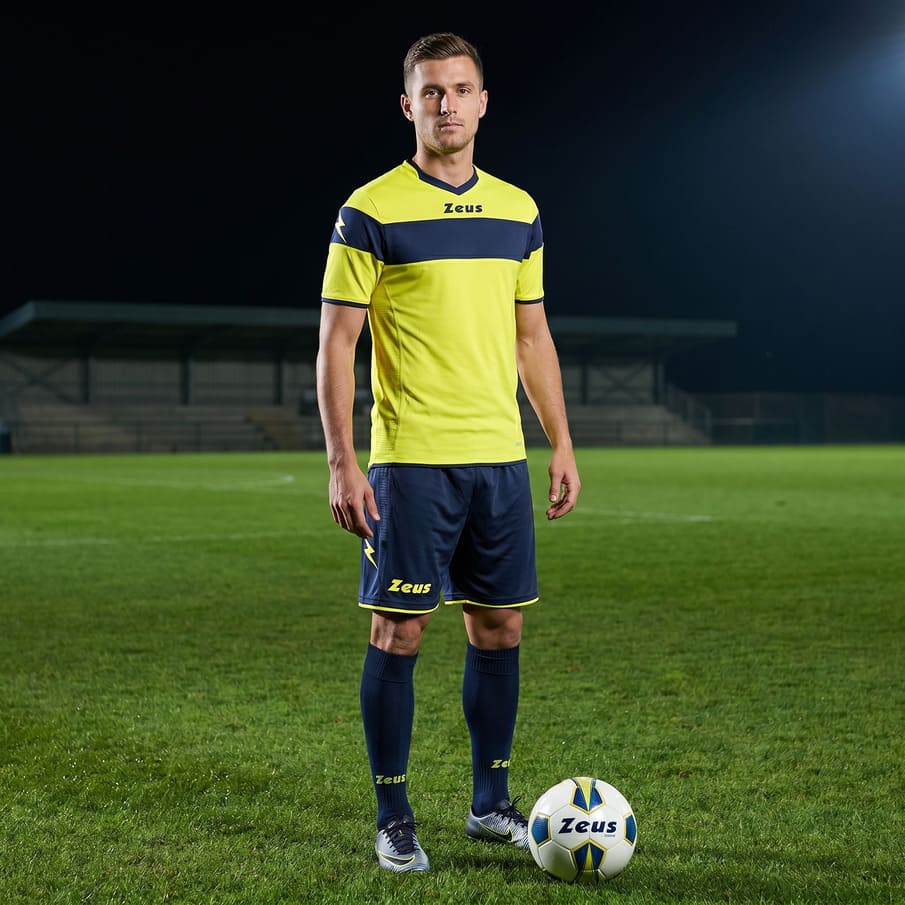 Zeus Kit Apollo Shirtset + Shorts 2-delig geel fluo/blauw