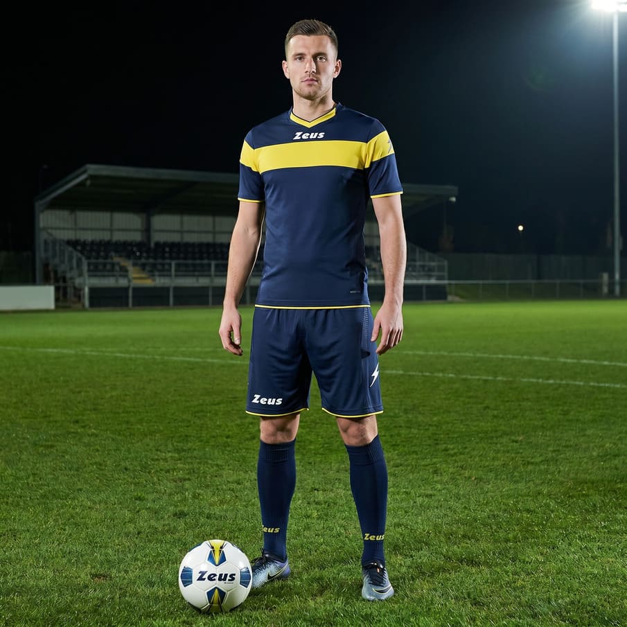 Zeus Kit Apollo T-shirtset + korte broek 2-delig blauw/geel