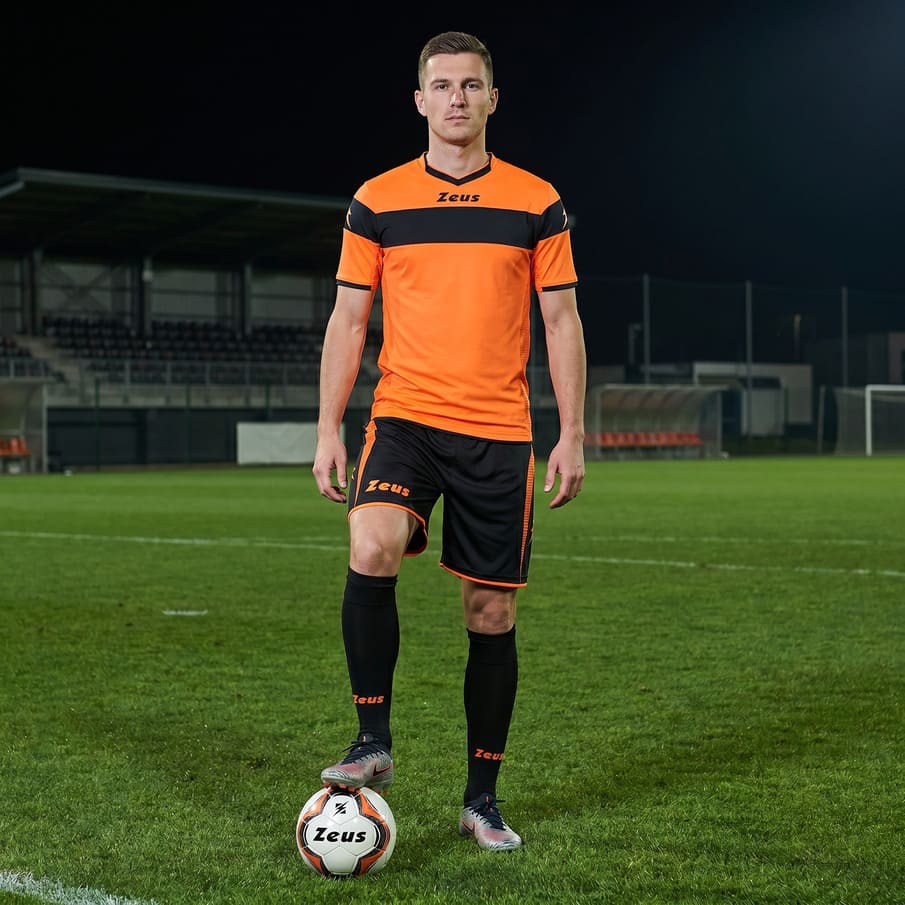 Zeus Kit Apollo Shirtset + Shorts 2-delig fluorescerend oranje/zwart