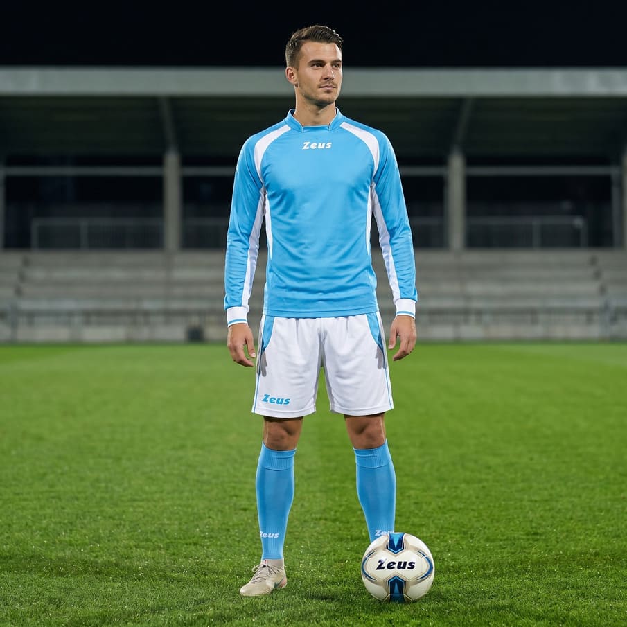 Zeus Kit Pippo Trikot-Set + Shorts 2-delig sky/bianco