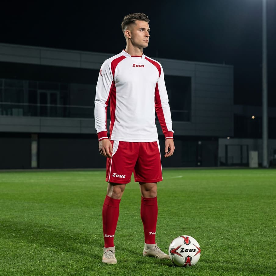Zeus Set Trikot + Short Pippo 2-teilig wit/rood