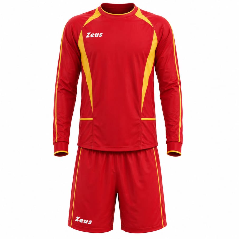 Zeus Kit Brazil Heren Tennisshirt-set 2-delig rood/geel