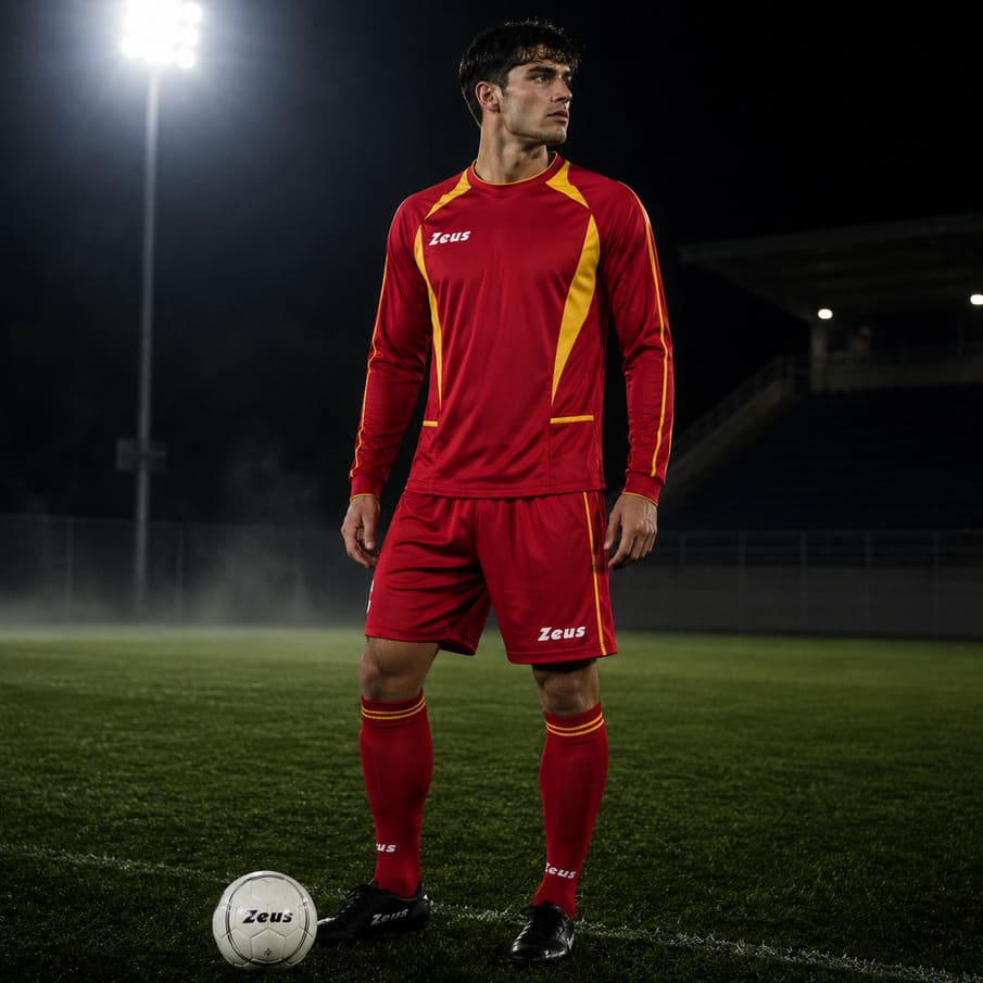 Zeus Kit Brazil Heren Tennisshirt-set 2-delig rood/geel