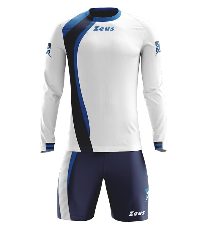 Zeus tenue Kit Spagna + korte broek 2-delig Ml wit/blauw