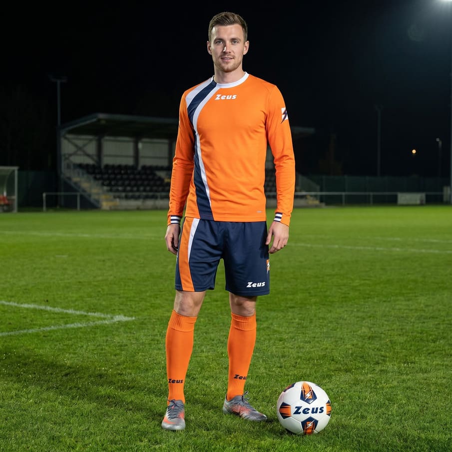Zeus Kit Spanje Tricot + Short 2-delig. Ml oranje/blauw