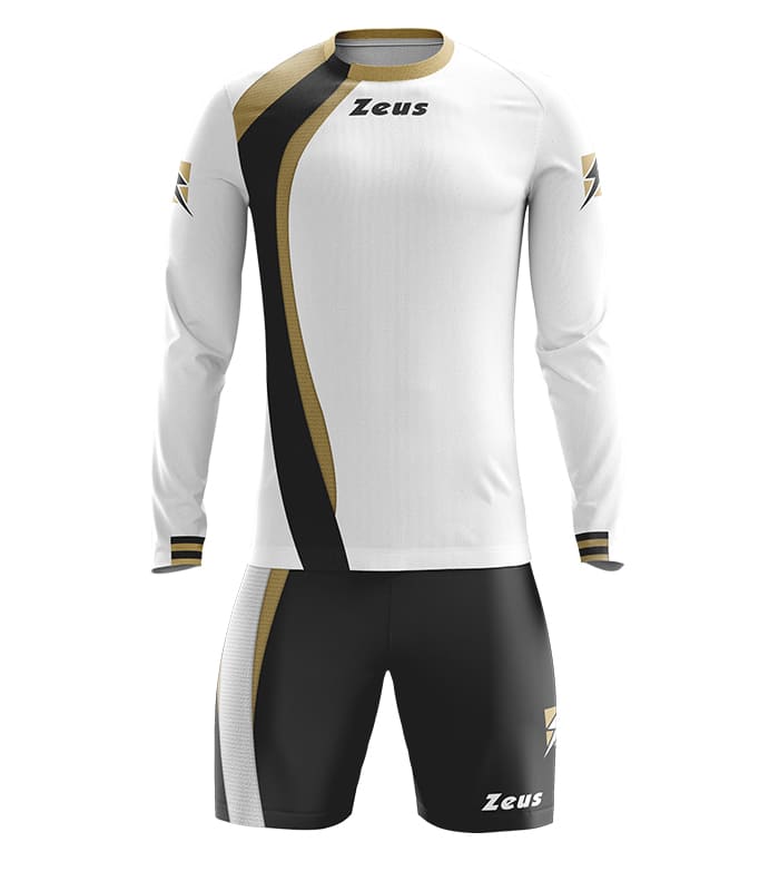 Zeus Kit Spagna Shirt-set + short 2-delig. Ml wit/zwart
