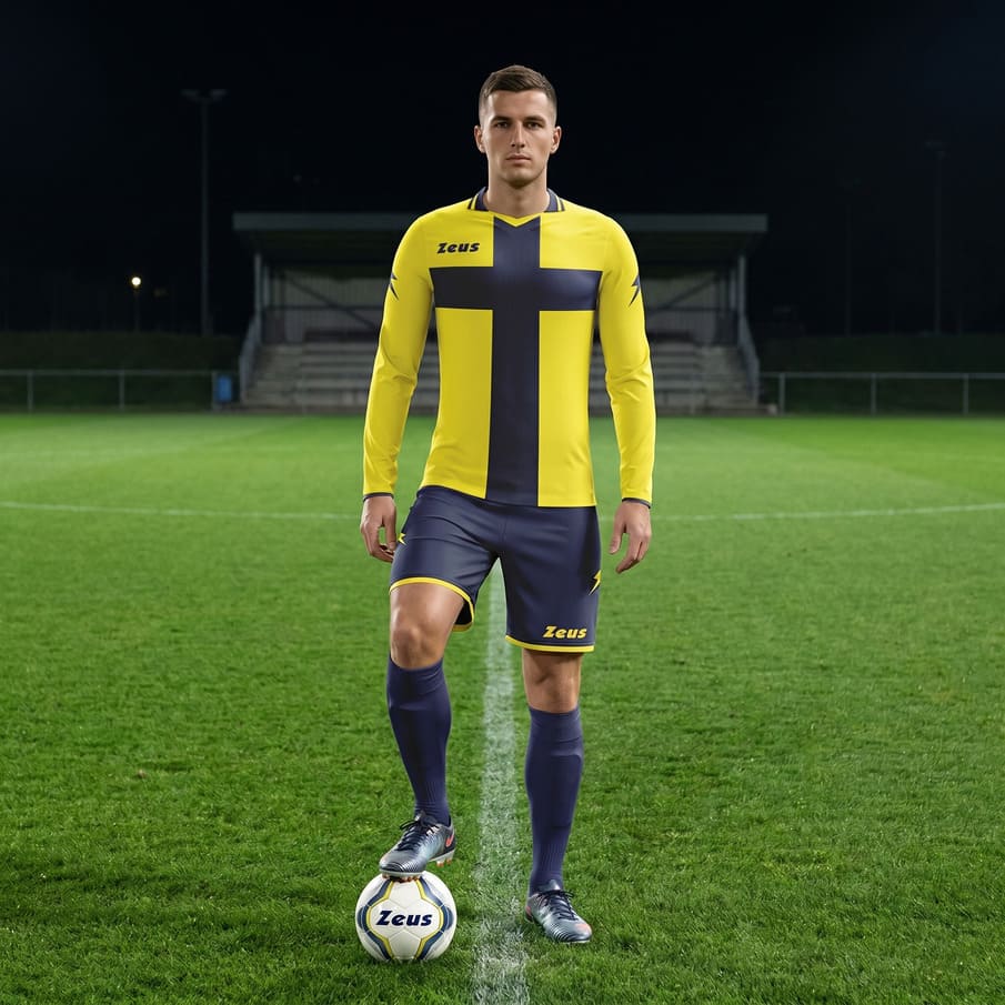 Zeus Kit Croce Heren T-shirtset geel/blauw