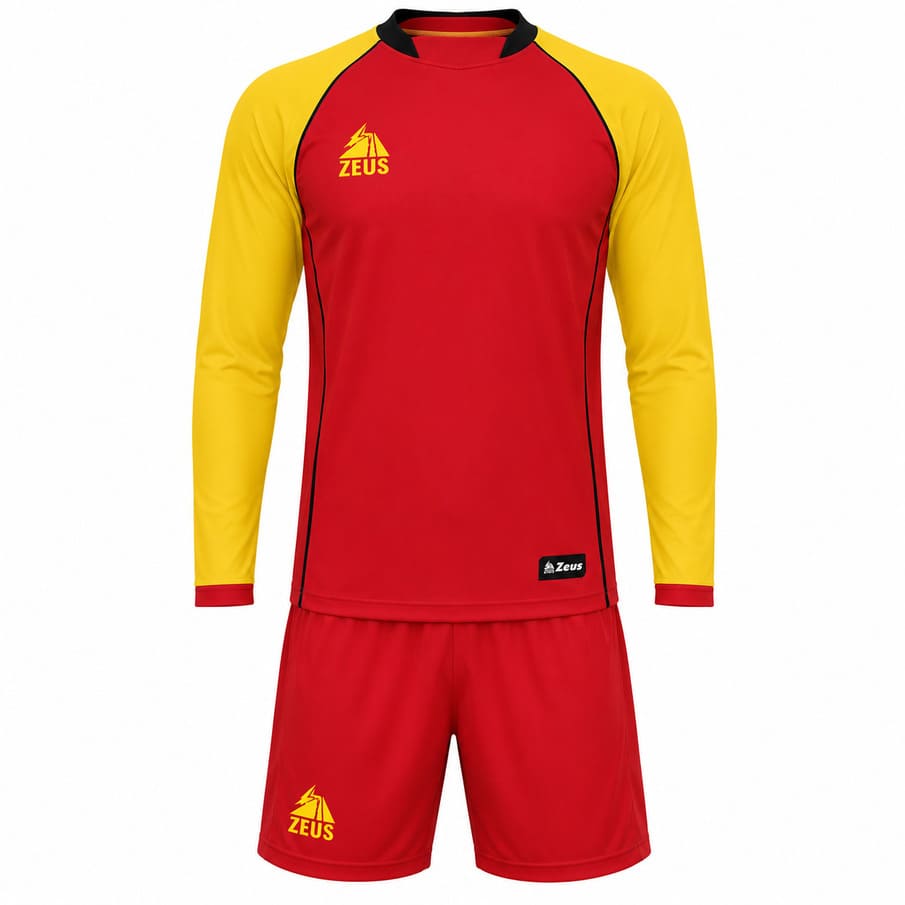 Zeus Kit Athos heren tenue 2-delig rood/geel