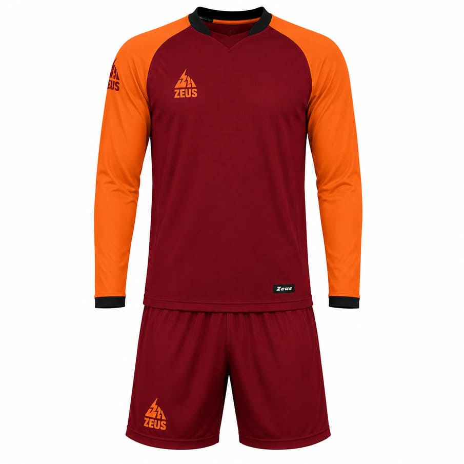 Zeus Kit Athos heren tenue 2-delig granaat/oranje