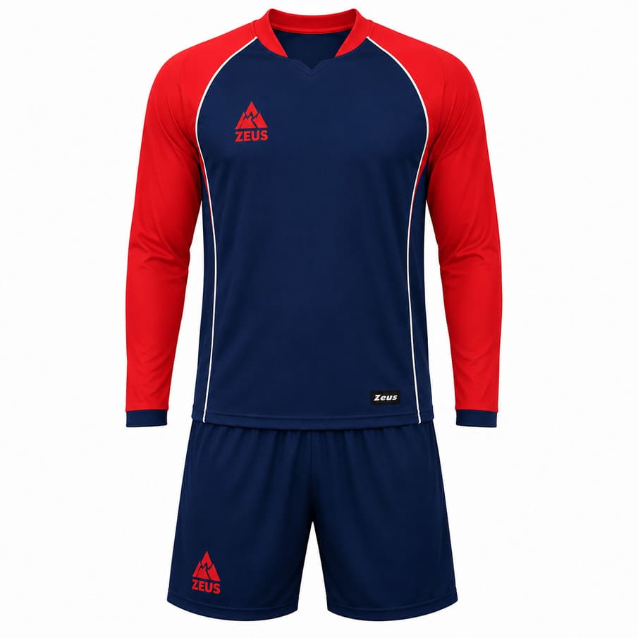 Zeus Kit Athos heren tenue 2-delig blauw/rood