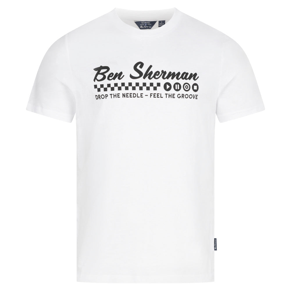 BEN SHERMAN Feel the Groove T-shirt voor heren 1012965-WHITE