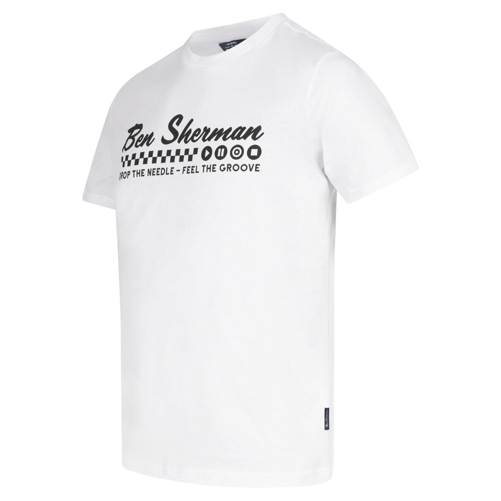 BEN SHERMAN Feel the Groove T-shirt voor heren 1012965-WHITE