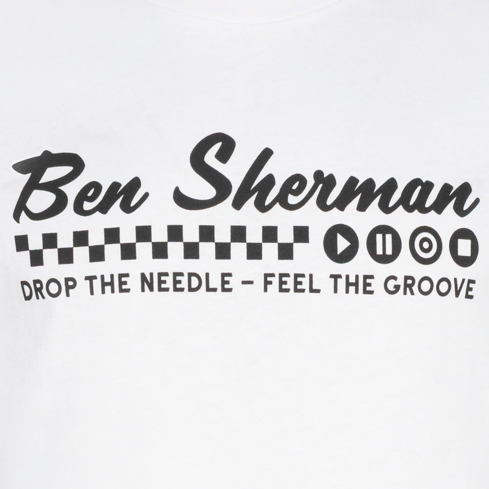 BEN SHERMAN Feel the Groove T-shirt voor heren 1012965-WHITE