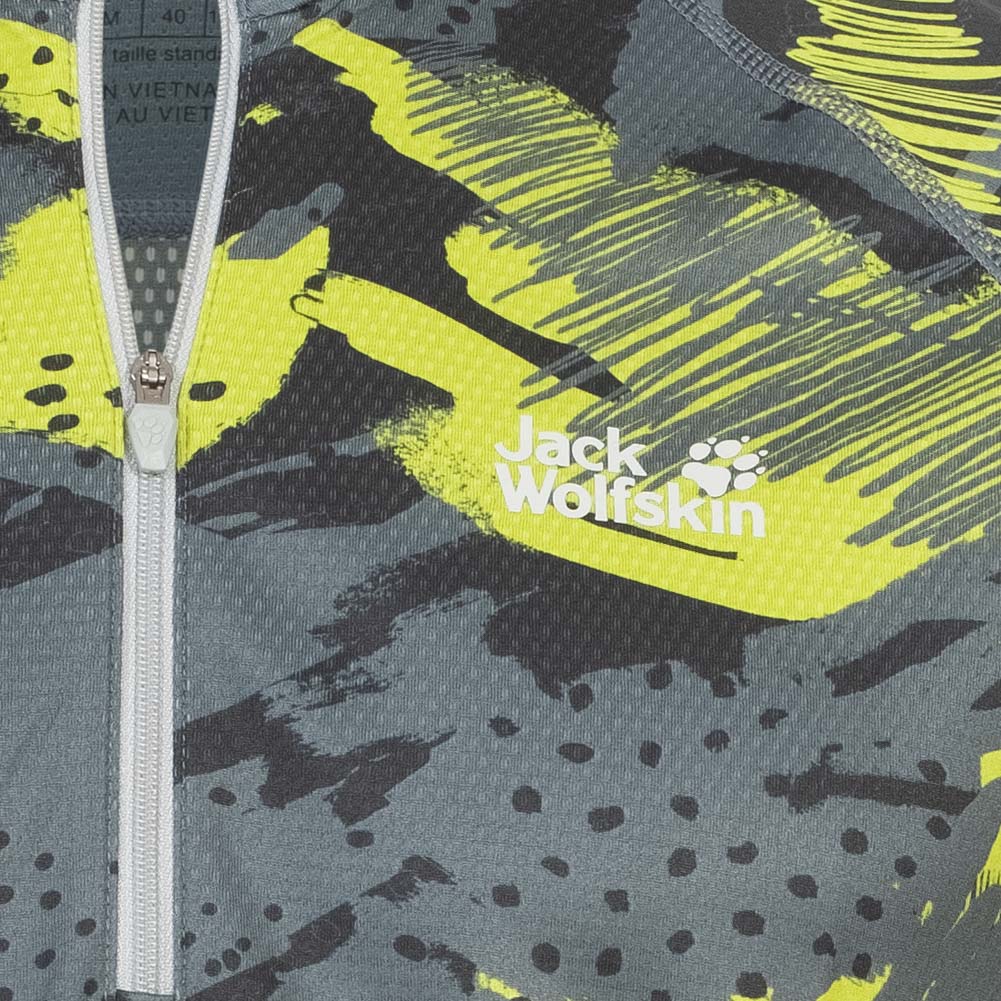 Jack Wolfskin Tourer Halfzip Print Heren Fietskleding 1/4-Zip Sweatshirt 1808531-8205