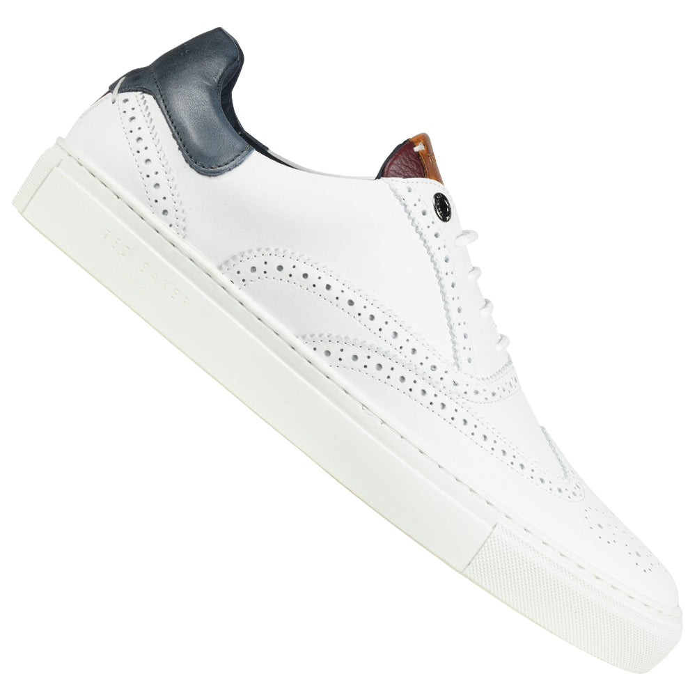TED BAKER Dennton Cupsole Heren Leren Schoenen 243218-WHITE