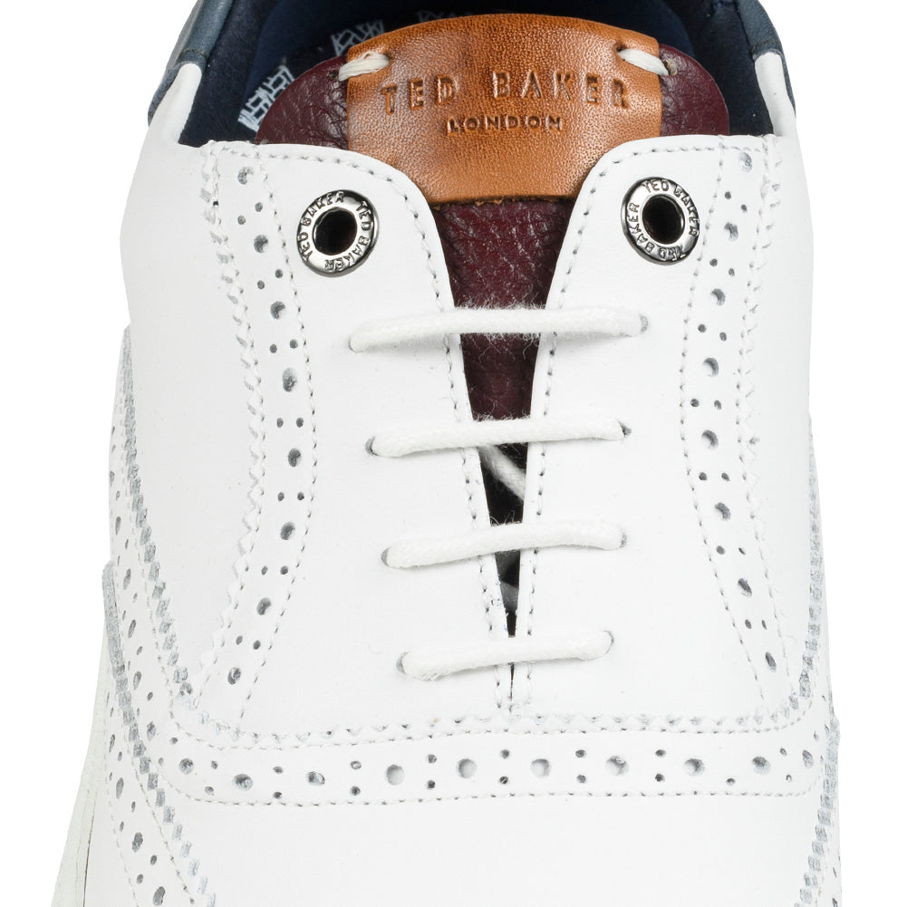 TED BAKER Dennton Cupsole Heren Leren Schoenen 243218-WHITE