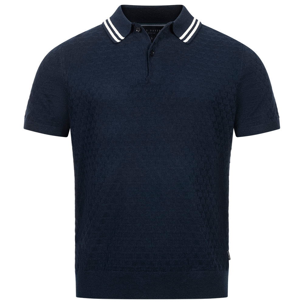 TED BAKER Mahana Gestikt Polo Heren 267386-NAVY