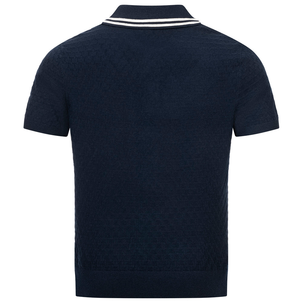 TED BAKER Mahana Gestikt Polo Heren 267386-NAVY
