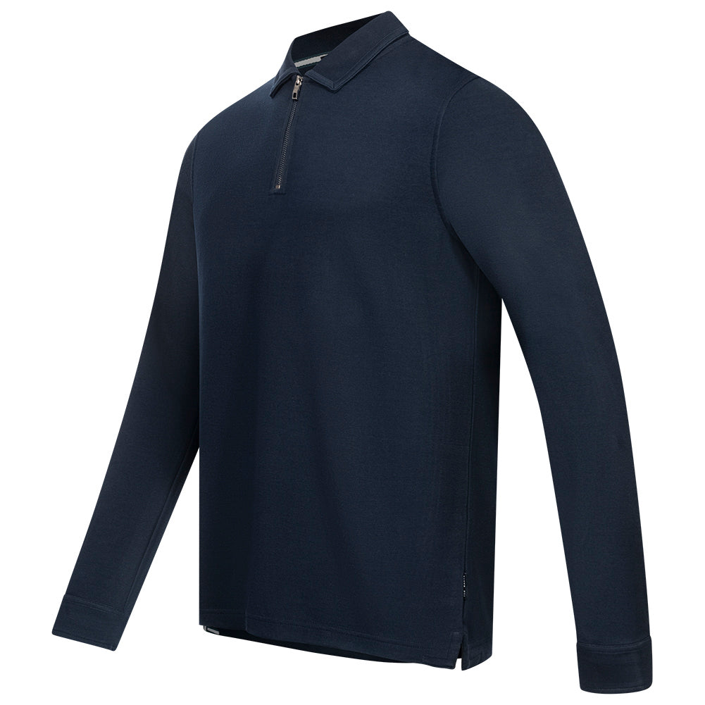 TED BAKER Karpol Soft Touch Heren Sweatshirt met Kraag 269623-NAVY-BLUE