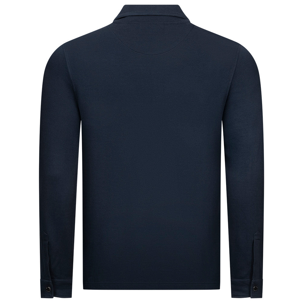 TED BAKER Karpol Soft Touch Heren Sweatshirt met Kraag 269623-NAVY-BLUE