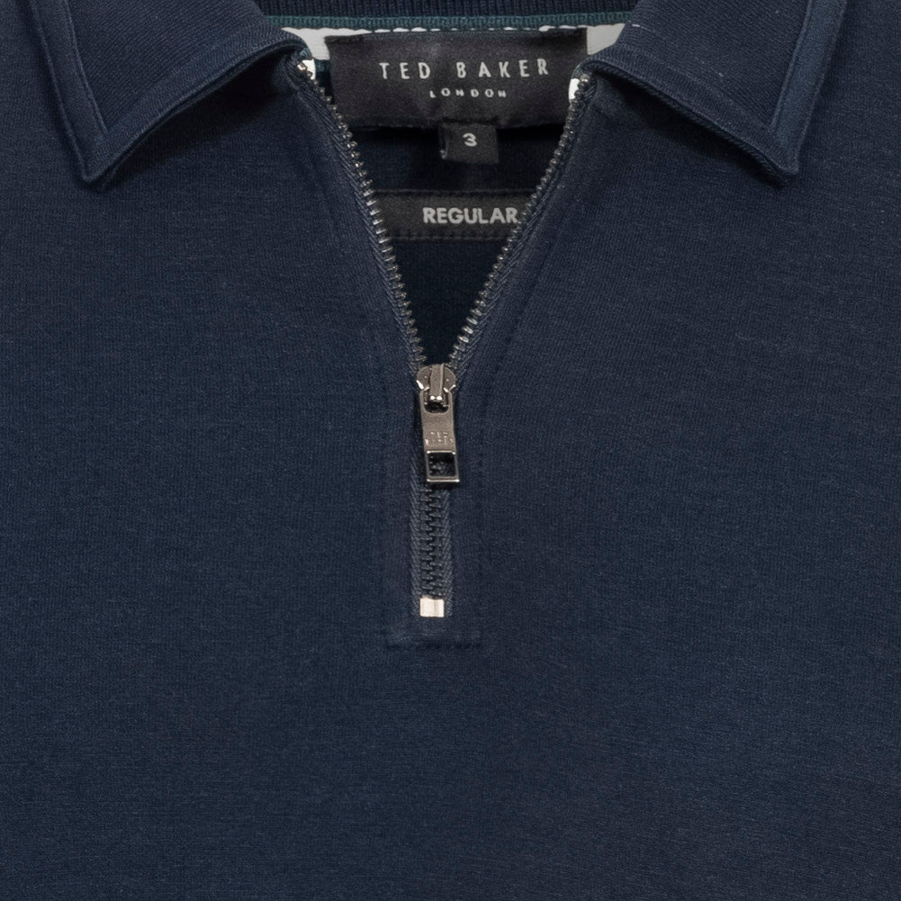 TED BAKER Karpol Soft Touch Heren Sweatshirt met Kraag 269623-NAVY-BLUE