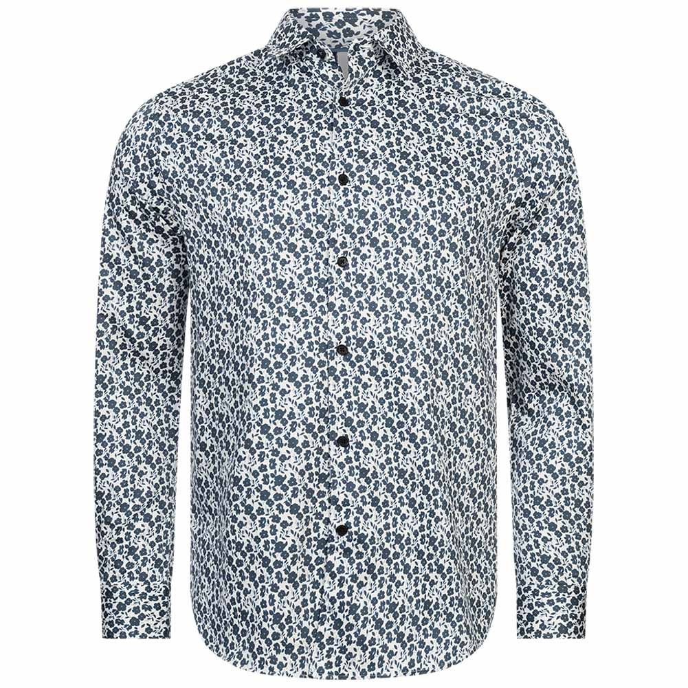 TED BAKER Capua Small Floral Heren Lange Mouwen Overhemd 272163-WHITE