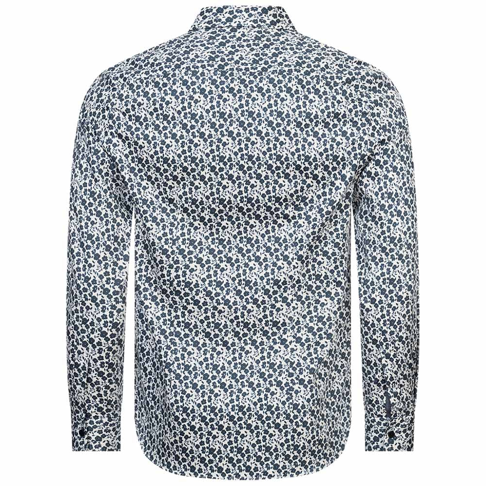 TED BAKER Capua Small Floral Heren Lange Mouwen Overhemd 272163-WHITE