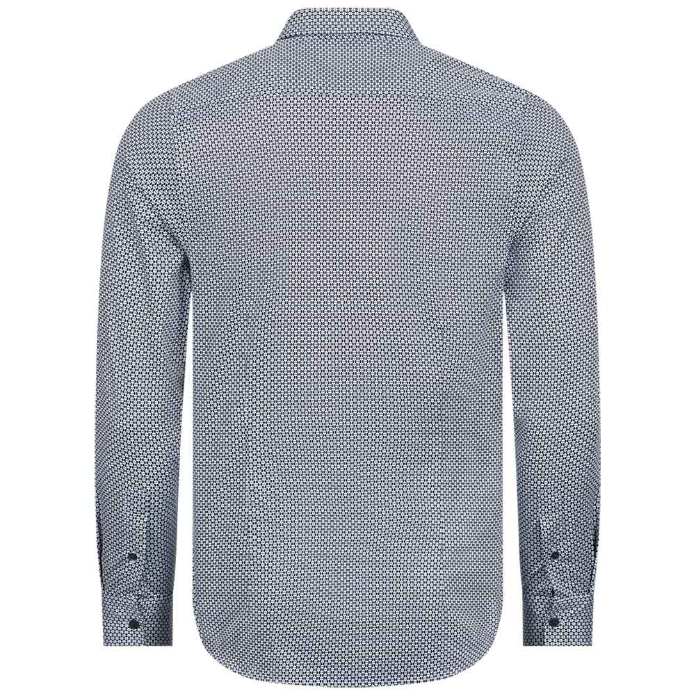 TED BAKER Faenza Geo heren overhemd met lange mouwen 272167-NAVY