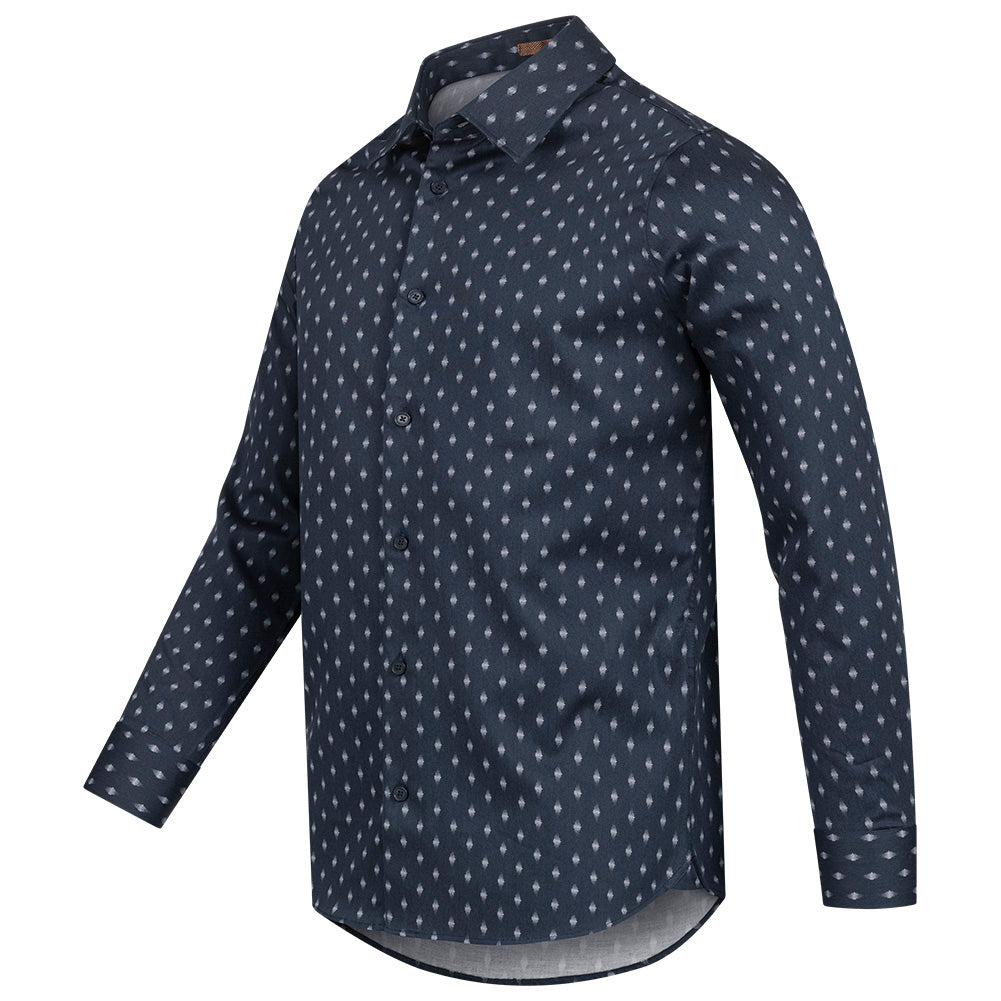TED BAKER Ardea Dot Heren Overhemd met Lange Mouwen 272171-NAVY