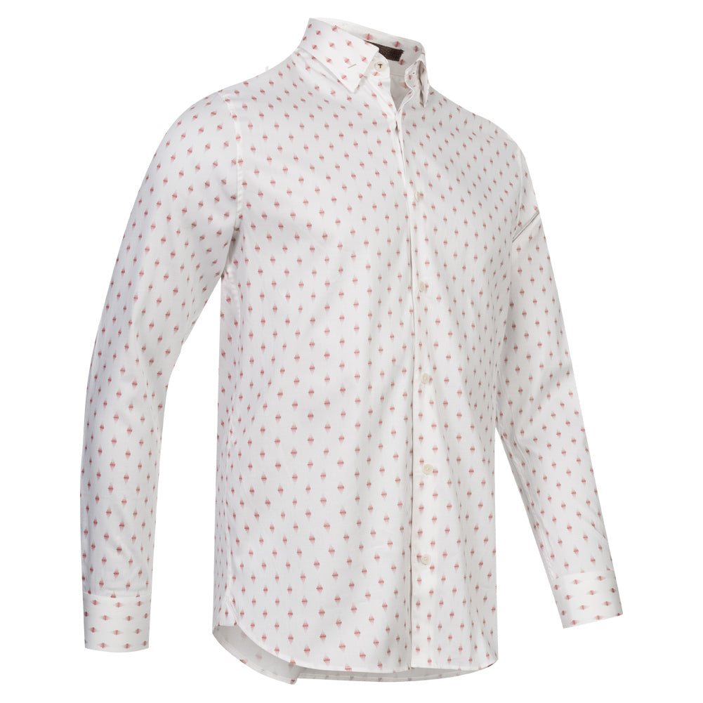 TED BAKER Ardea Dot Heren Overhemd met Lange Mouwen 272171-WIT