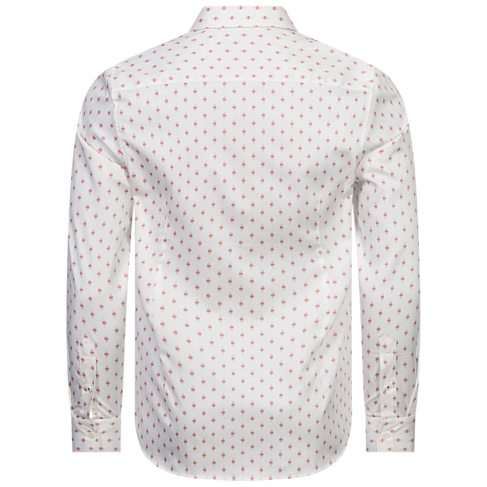 TED BAKER Ardea Dot Heren Overhemd met Lange Mouwen 272171-WIT