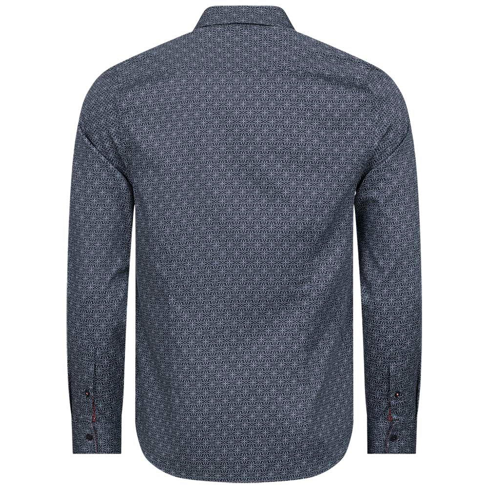TED BAKER Pavia Star Geo Print Heren Overhemd met Lange Mouwen 272176-NAVY