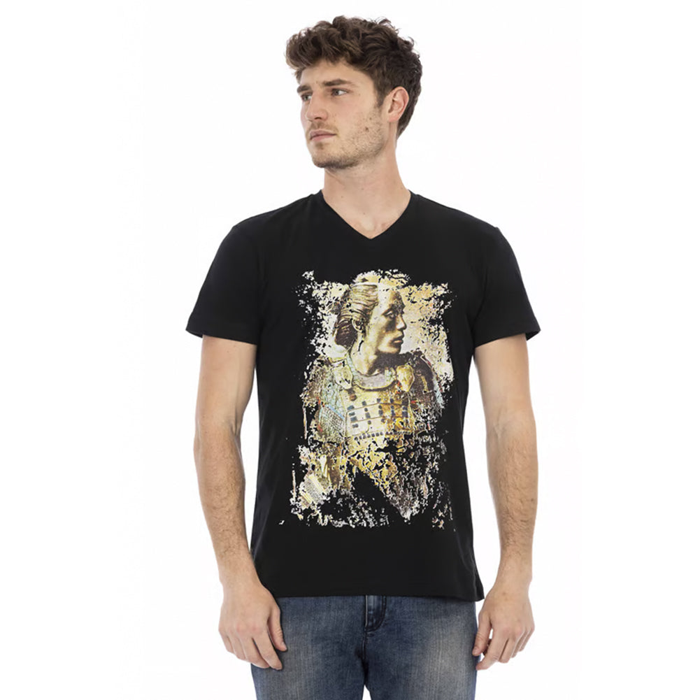 TRUSSARDI Action Heren Conqueror V-hals T-shirt Zwart 2AT108003