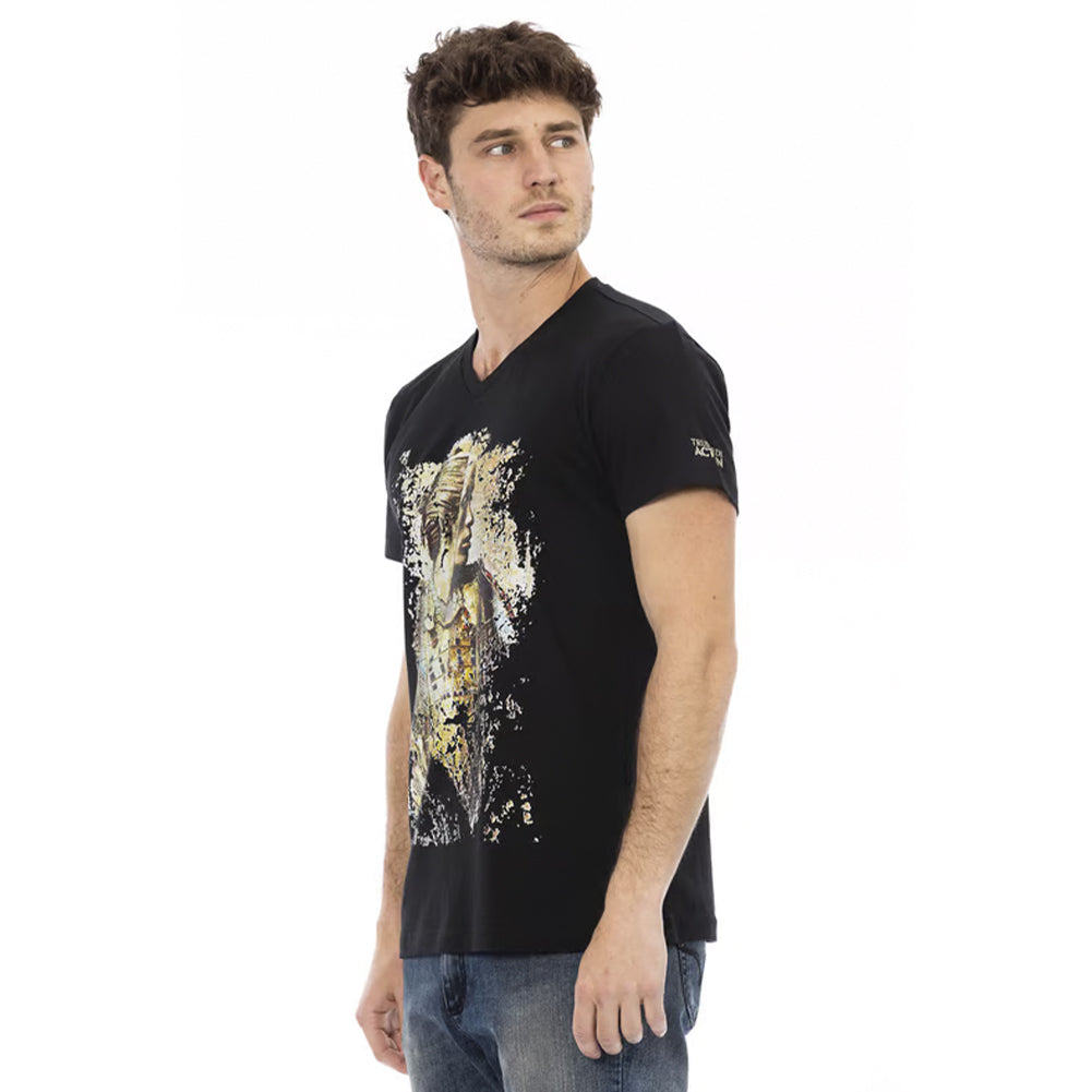 TRUSSARDI Action Heren Conqueror V-hals T-shirt Zwart 2AT108003