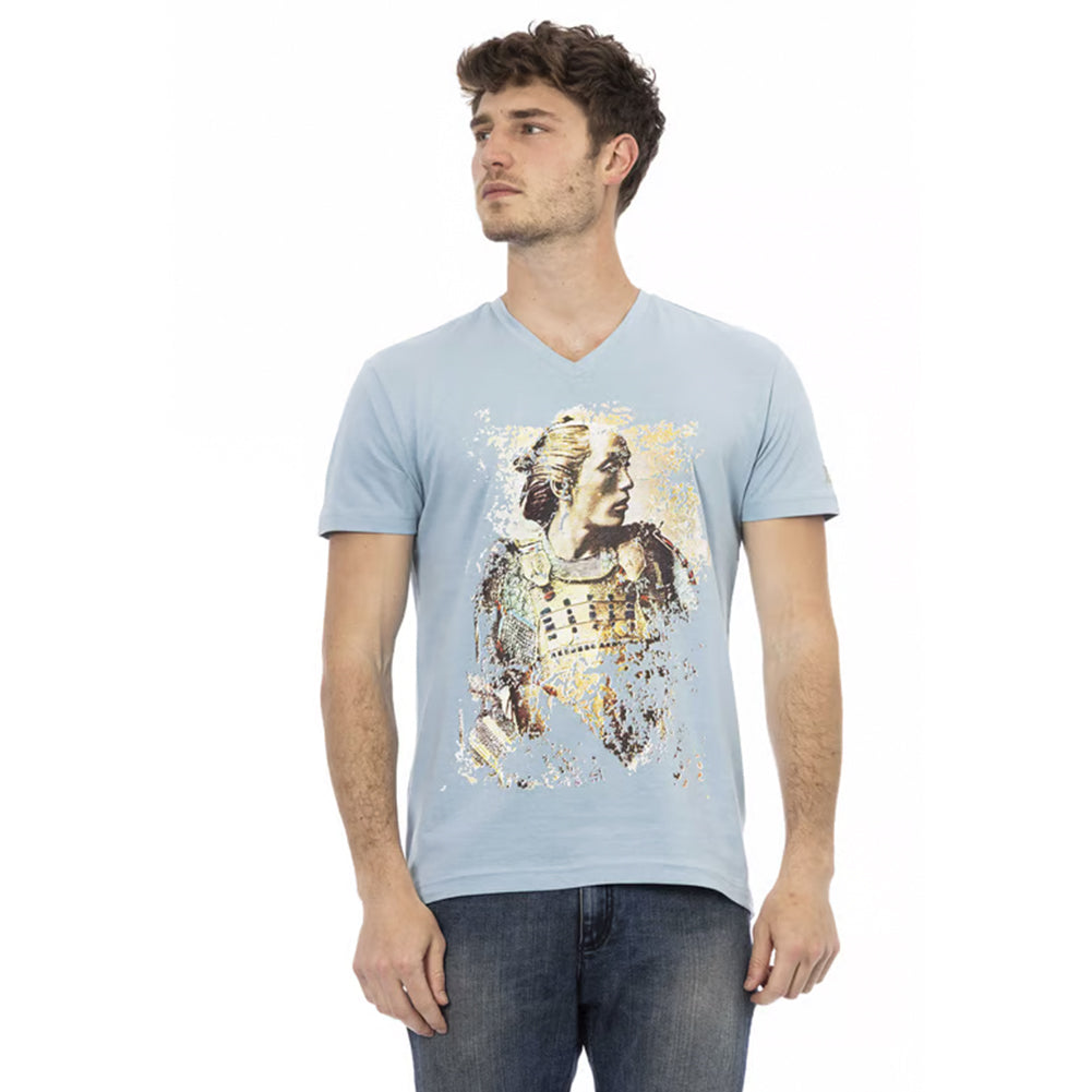 TRUSSARDI Action Heren Conqueror V-hals T-shirt Lichtblauw 2AT108007
