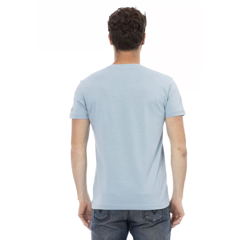 TRUSSARDI Action Heren Conqueror V-hals T-shirt Lichtblauw 2AT108007