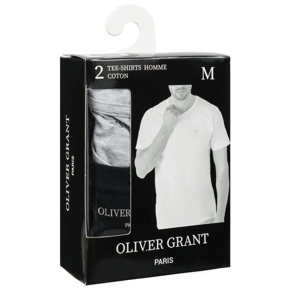 OLIVER GRANT® Heren onderhemden ronde hals 2-pak mix 39493233