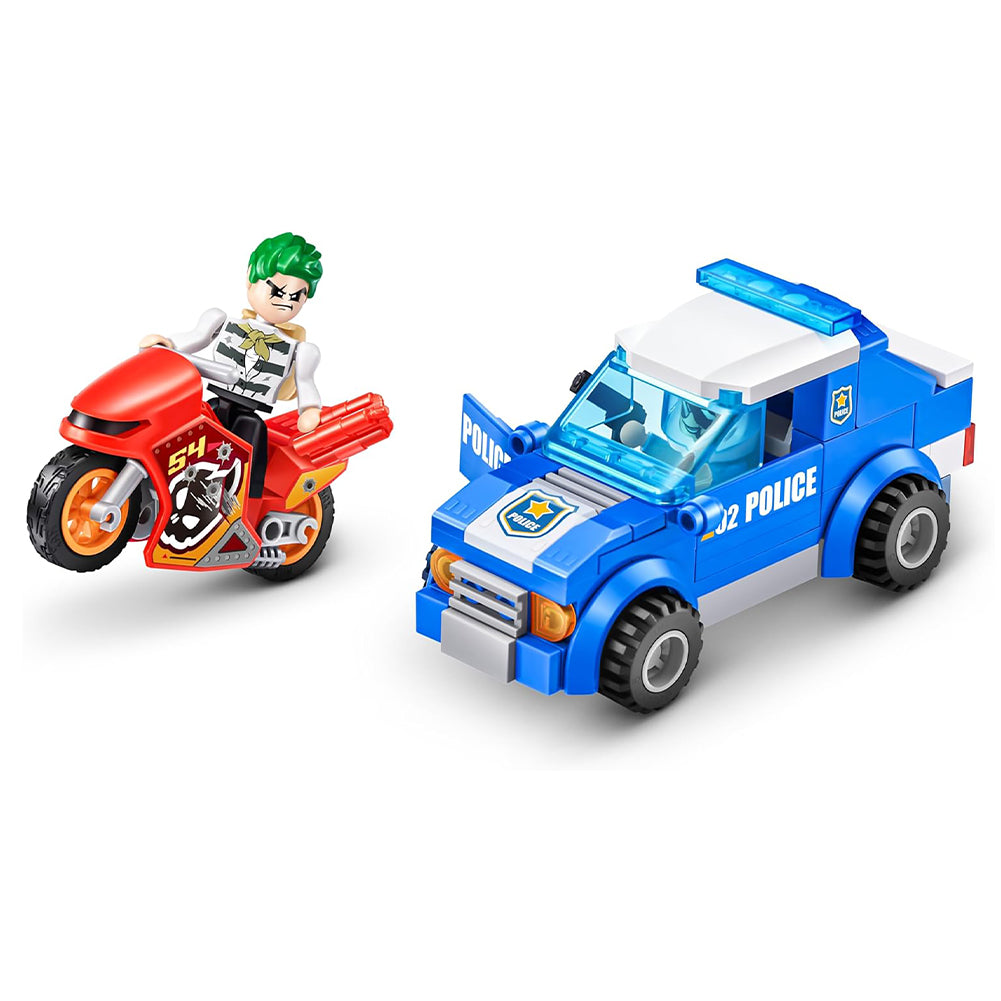 Zuru MAX CITY Politie + Motorfiets 125-delige Speelset 4894680033139