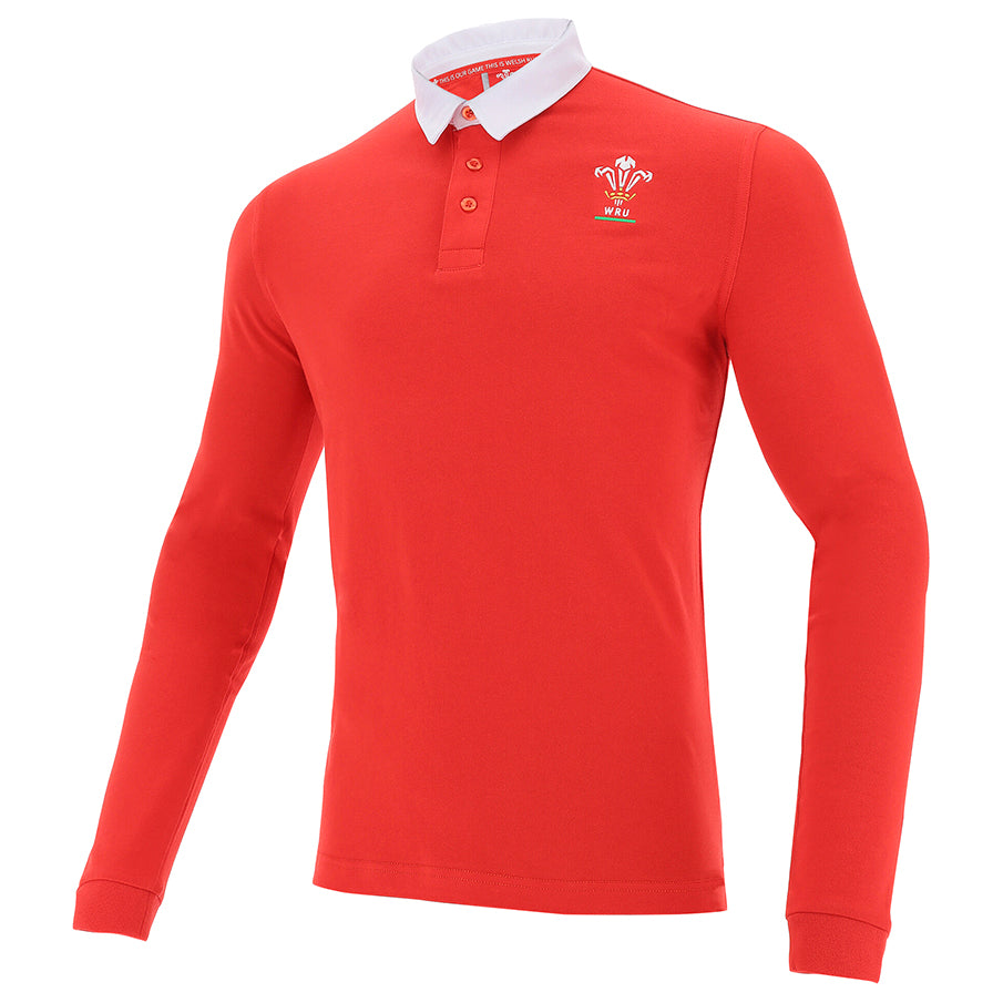 Wales WRU macron Rugby Heren Lange Mouwen Shirt 58195692