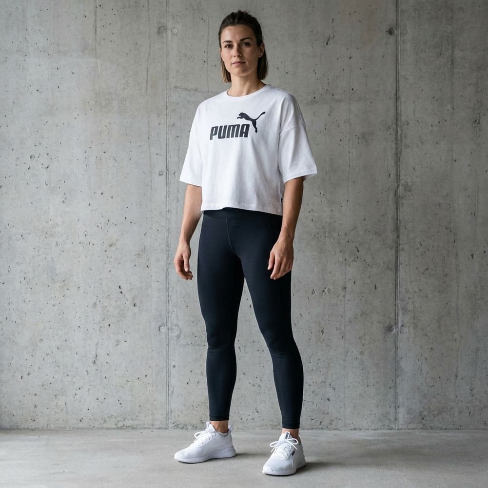 PUMA ESS Cropped Logo T-shirt Dames 586866-02