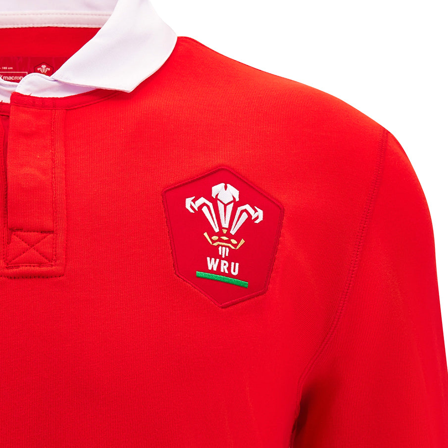 Wales WRU macron Rugby Heren Thuistenue Lange Mouwen Shirt 60004633