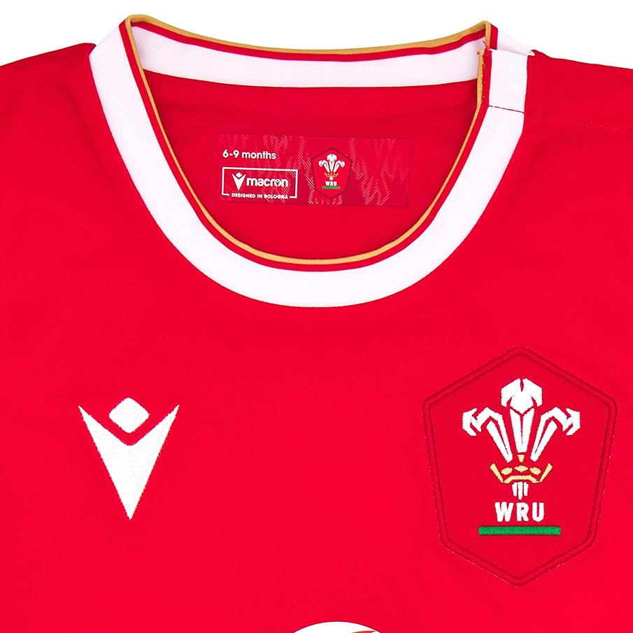 Wales WRU macron Rugby baby-/kleuterthuisshirtset 60004635