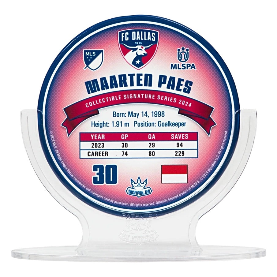 FC Dallas Maarten Paes #30 Voetbal Verzamelobject 14 cm 850056417389