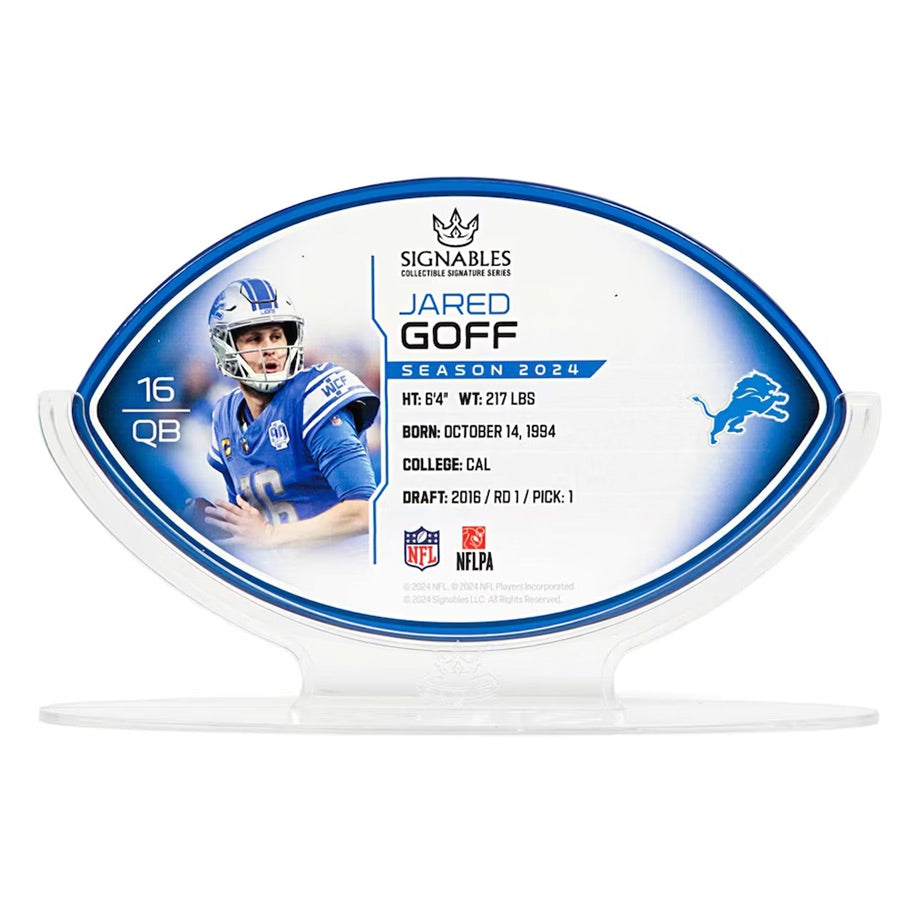 Detroit Lions Jared Goff #16 NFL Verzamelobject 17,8 cm 850056417679