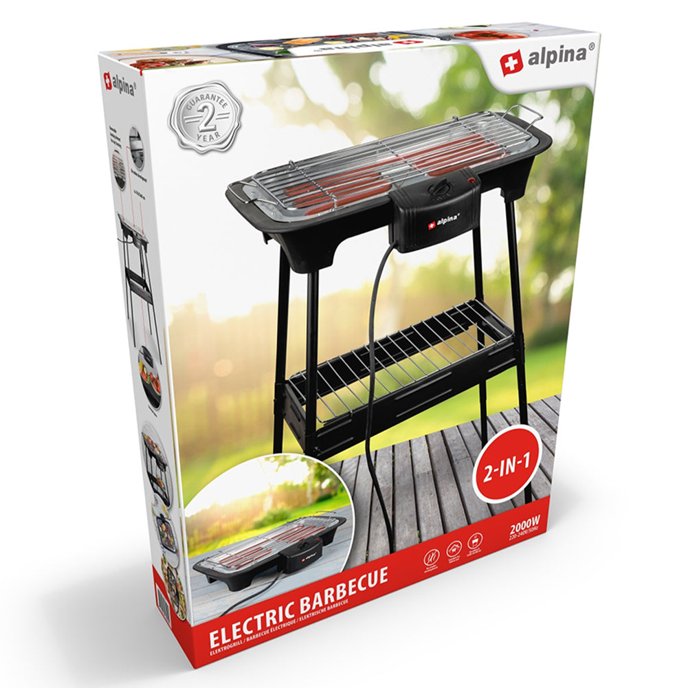 alpina Barbecue Elektrische Grill met Poten 2-in-1 8711252182094