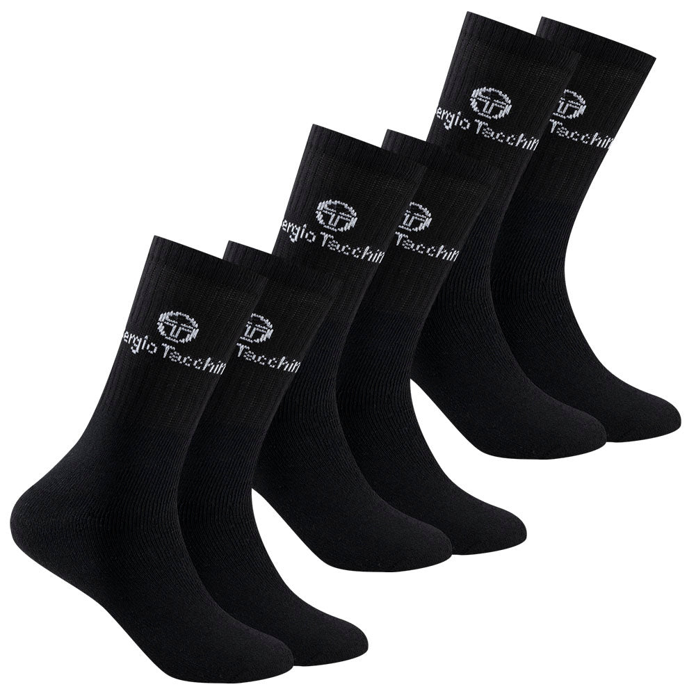 Sergio Tacchini Unisex Tennissokken 3 Paar zwart 93230732